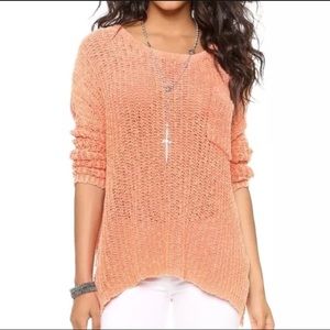 Free People coral  slit side sweater  Xs